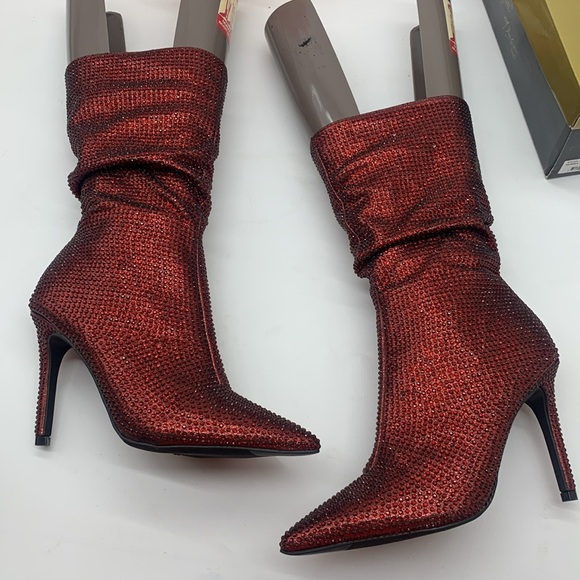 Thalia Sodi NWT Raquel Rhinestone Sparkly Pointy Heeled Boots Size 7 - Picture 13 of 16